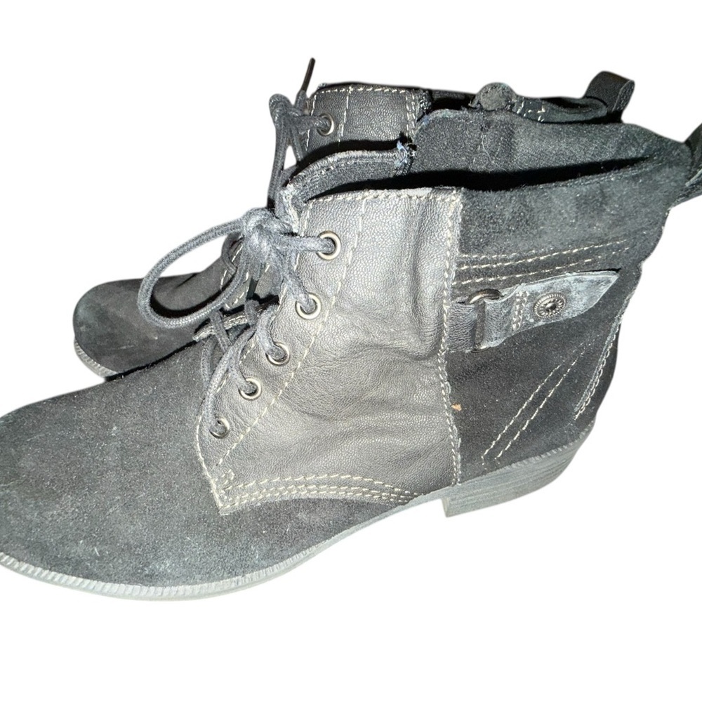 Earth Origins Parker Black Leather Ankle Boots 9.5M